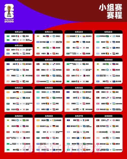 2026世界杯比赛时间详细安排比赛时间表怎么查